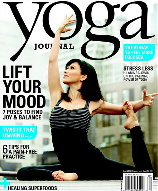 Hilaria Baldwin Featured on the September Issue of Yoga Journal- Via Instagram.